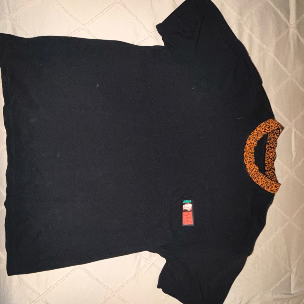 Brain Dead Black Tee with Orange Accents